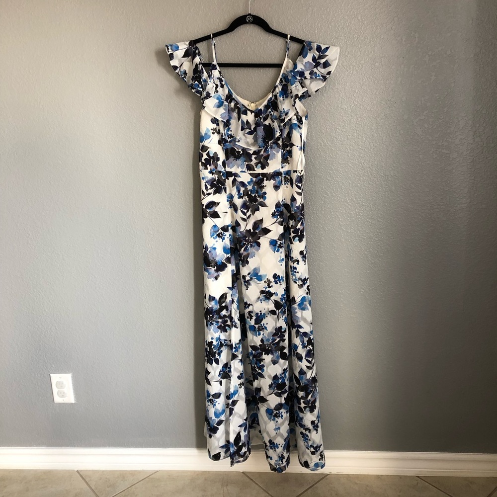 Eliza J Blue Floral Floor Length - Size 8